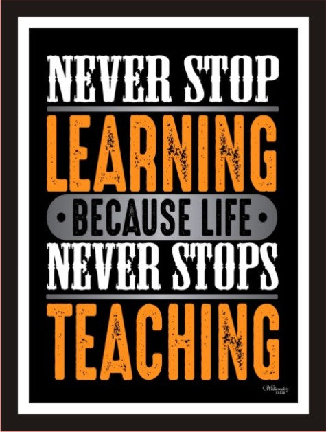 Never Stop Learning Because Life Never Stops Teaching