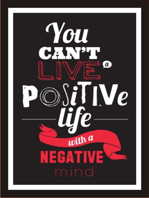 You Cannot live a positive life with a negative mind