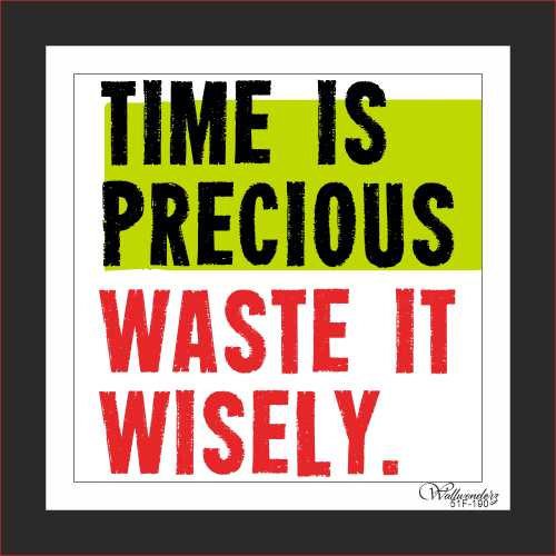 Time is precious waste it wisely