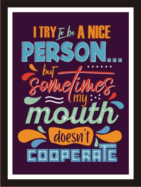 I try to be a nice person but sometimes my mouth doesn't ...