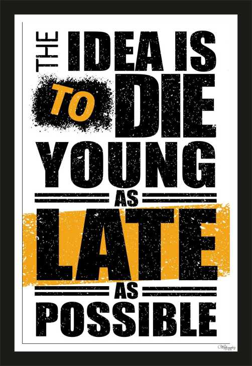 The Idea Is To Die Young As Late As Possible