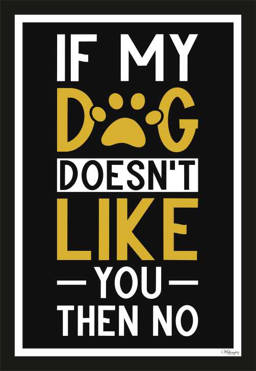 If my dog doesn't like you, then no