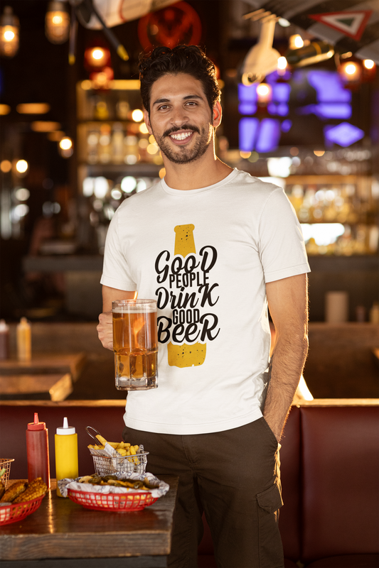 Good People Drink Good Beer || Unisex Regular Fit 100% Cotton Tshirt