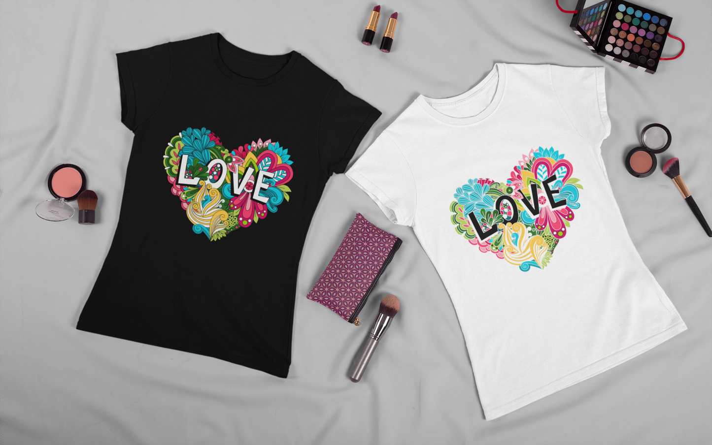 Love - Floral || Women & Girls Regular Fit 100% Cotton Tshirt